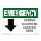 Signmission OSHA Emergency Sign, 12" H, Plastic, Rescue Equipment Located Here, Landscape, EM-P-1218-L-10352 OS-EM-P-1218-L-10352 - alternate 1